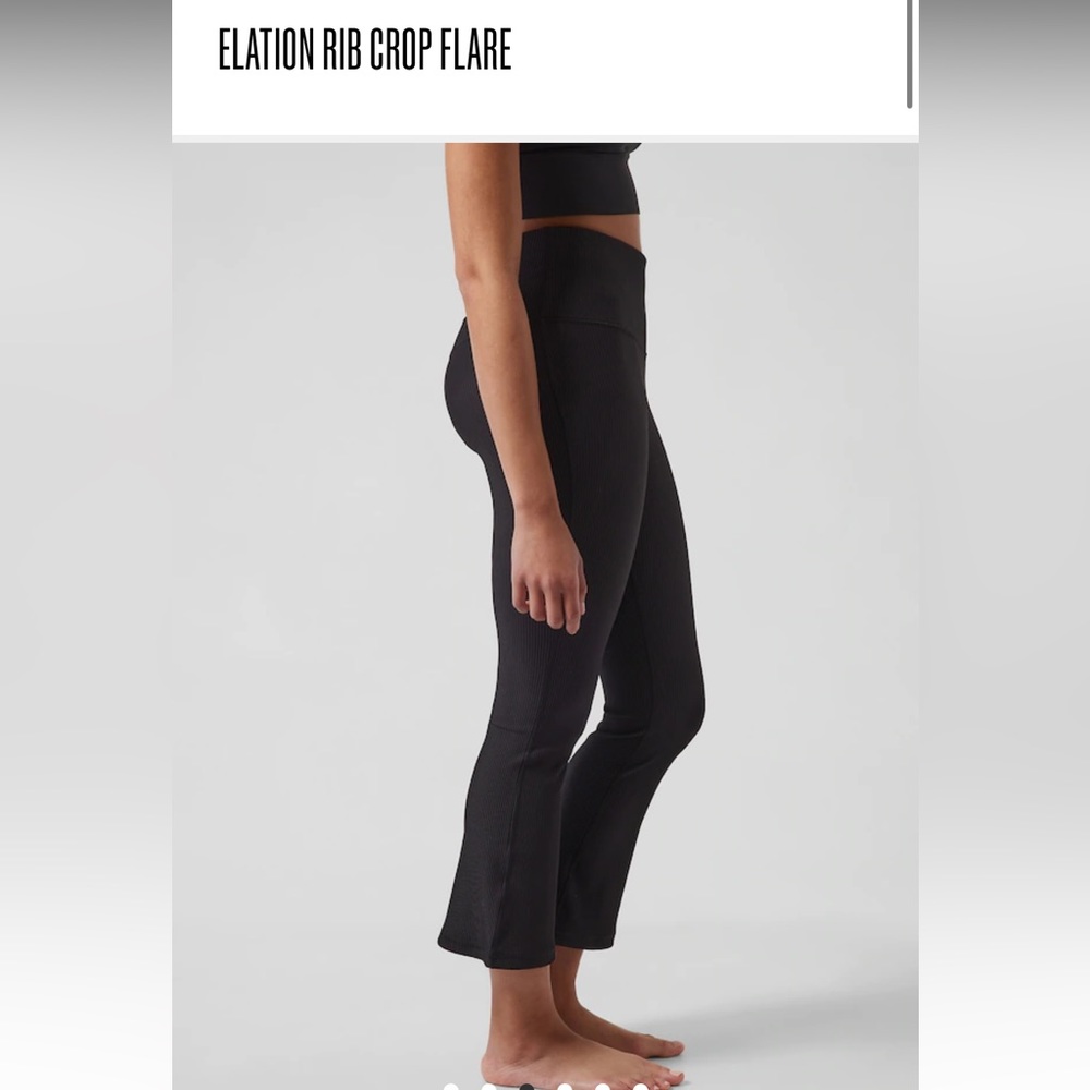 BNWT athleta ribbed crop flare black size S